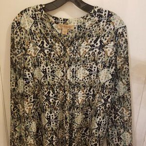 Womens VINTAGE AMERICA Cream Tunic Roll Sleeve Shirt Blouse Size M